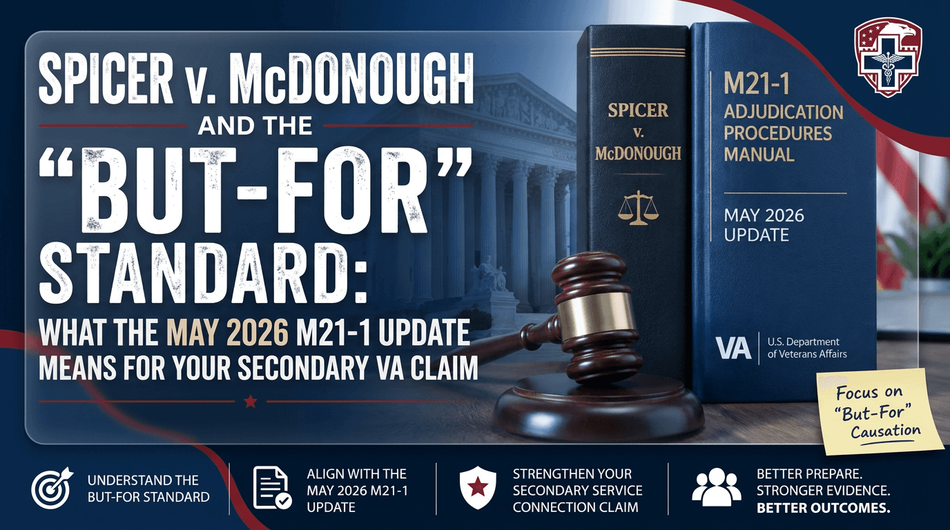 Spicer v. McDonough and the "But-For" Standard: What the May 2026 M21-1 Update Means for Your Secondary VA Claim