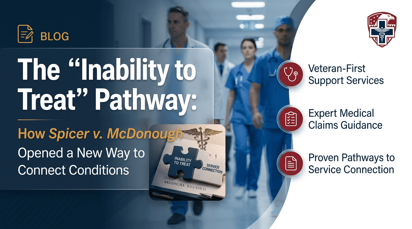 Spicer v. McDonough and the inability-to-treat pathway for secondary VA disability claims, from Military Disability Nexus