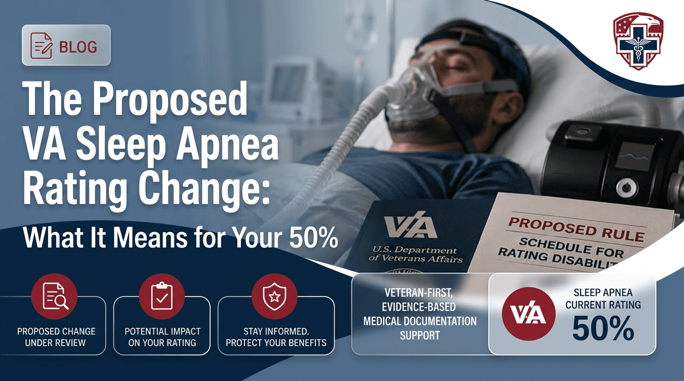 CPAP machine representing the proposed VA sleep apnea rating change under Diagnostic Code 6847